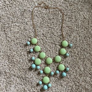 NEW mint and gold bubble statement necklace